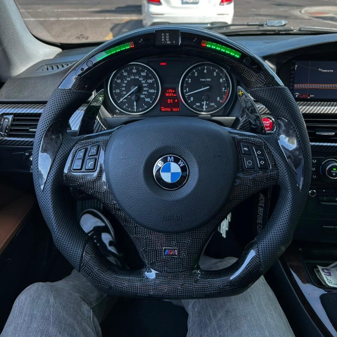 BMW E SERIES CUSTOM CARBON FIBER STEERING WHEEL WITH LED LIGHT