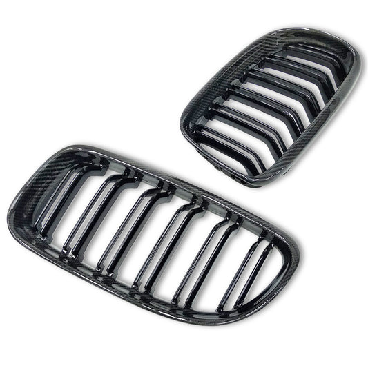 BMW 3 SERIES E90 CARBON FIBER GRILLE SET DUAL SLAT - LCI ONLY