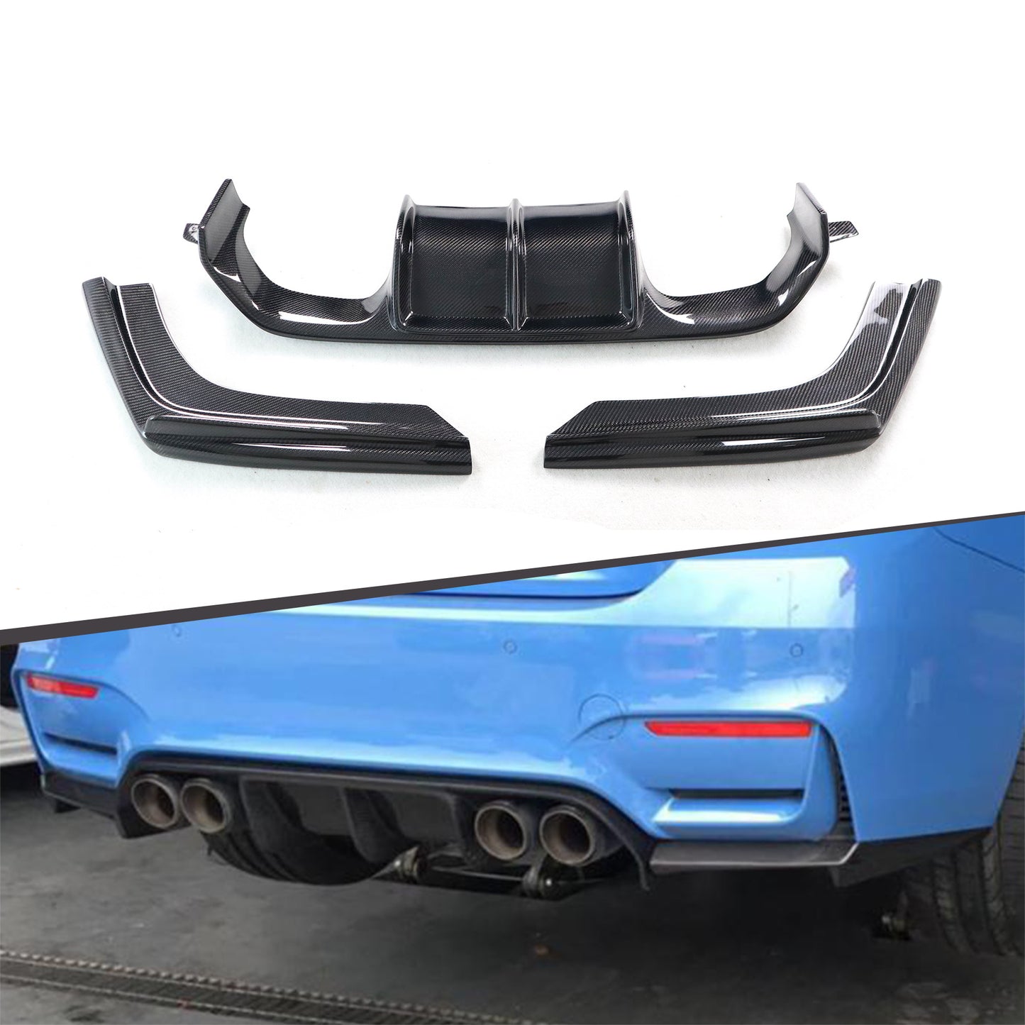 BMW F80 M3 / F82 M4 V STYLE CARBON FIBER DIFFUSER