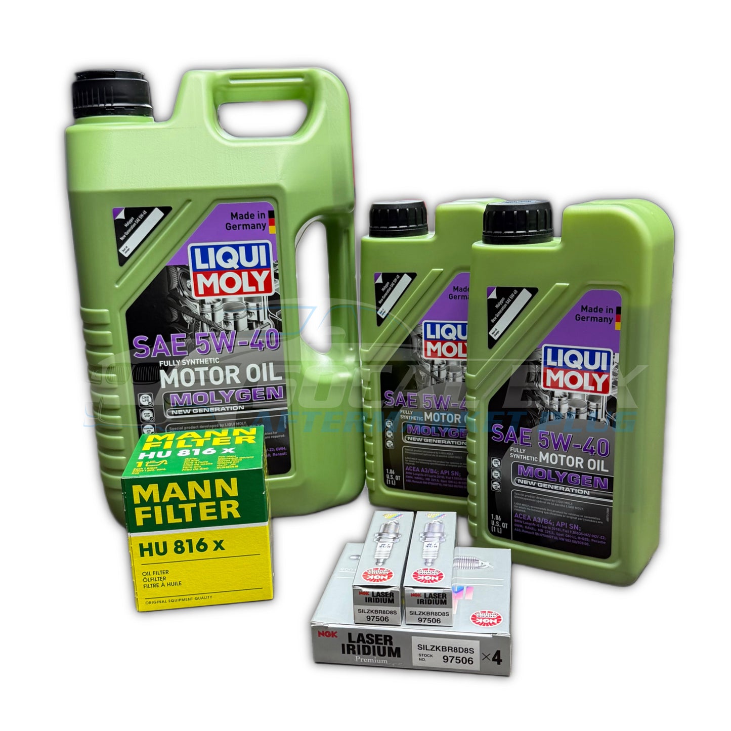 BMW 5W40 Oil Change Kit & NGK 2 Step Colder Spark Plugs 97506