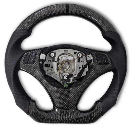BMW E SERIES CARBON FIBER STEERING WHEEL - BLACK