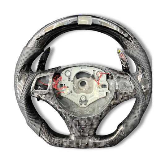 BMW E SERIES CUSTOM CARBON FIBER STEERING WHEEL WITH LED LIGHT